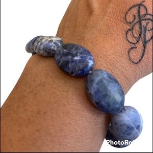 Blue sodalite stone bracelet